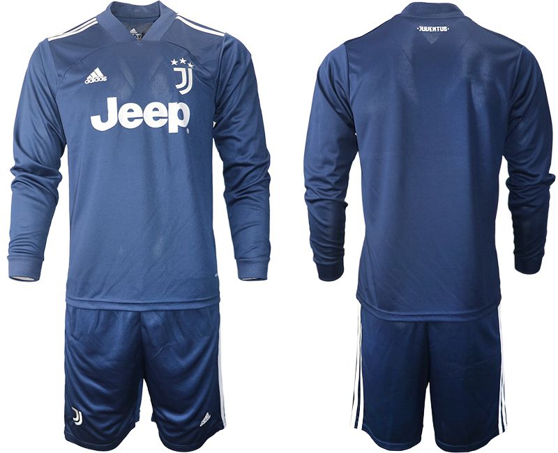 Men 2020-2021 club Juventus away long sleeves #1 blue Soccer Jerseys->juventus jersey->Soccer Club Jersey